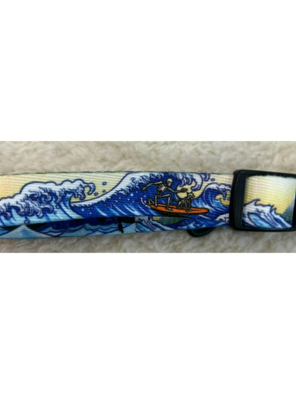 Wolfgang Small Adjustable Dog Collar Multicolor Nylon Surf Wave Pattern New With - Picture 5 of 5